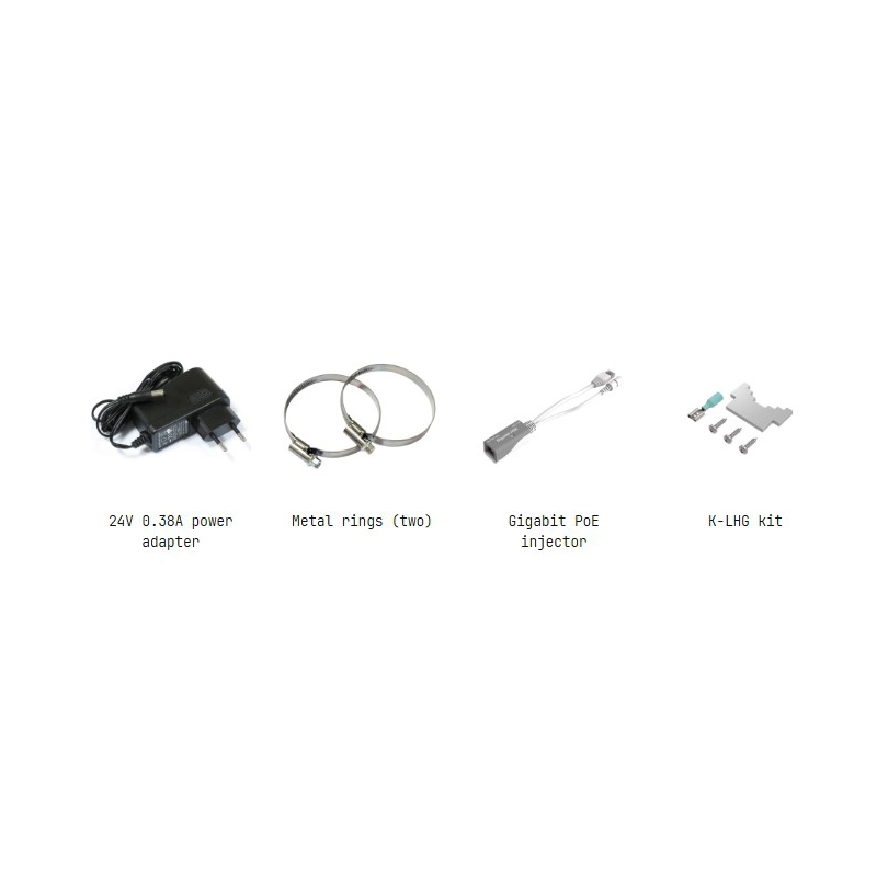 محتویات جعبه رادیو وایرلس میکروتیک مدل RBLHGG-5acD-XL-LHG XL 5 ac